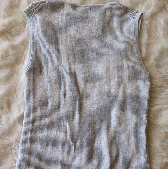 Silver & Sequin Ribbed Top - Picture 2 of 5